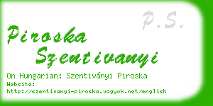 piroska szentivanyi business card