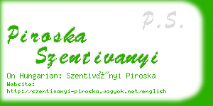 piroska szentivanyi business card